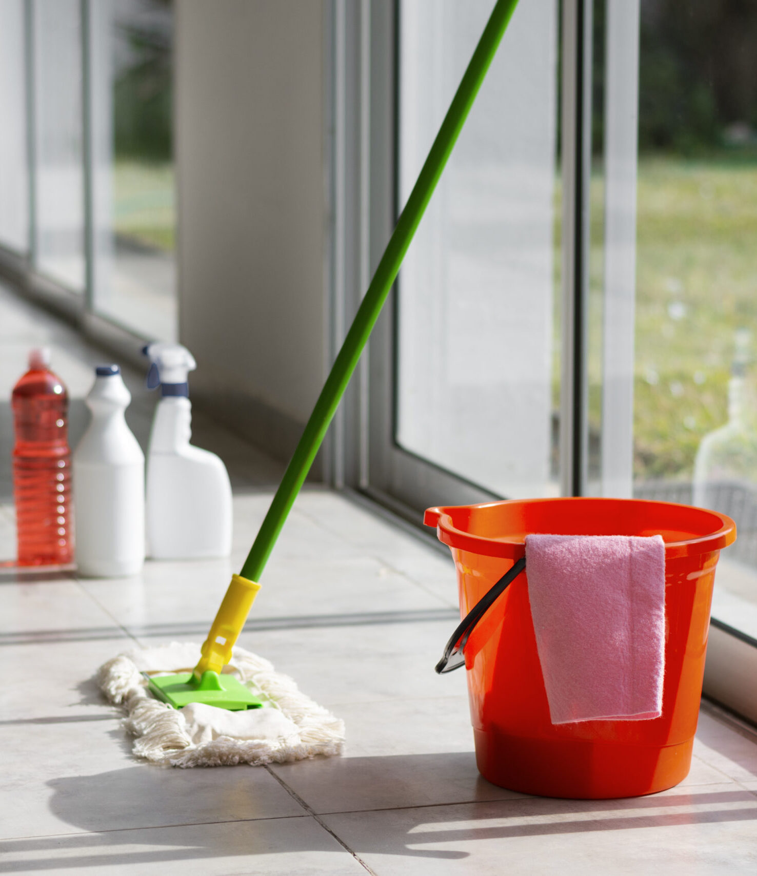still life cleaning tools